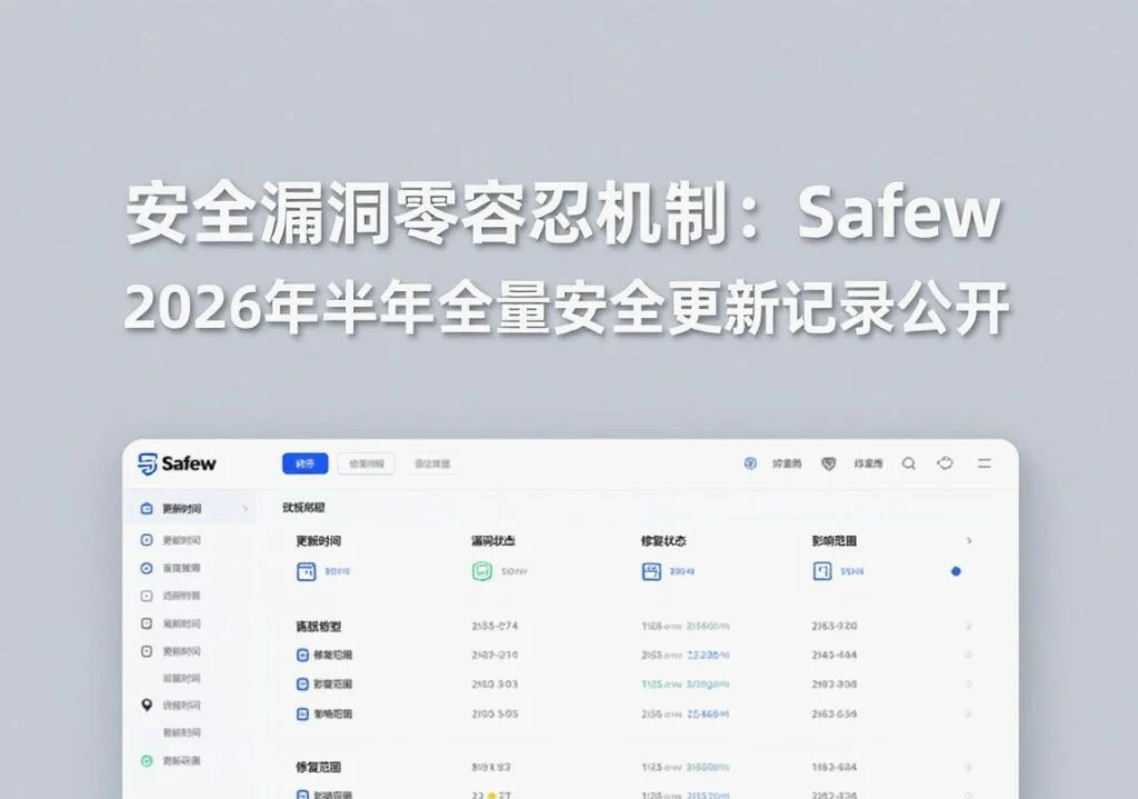 SafeW官方｜安全漏洞零容忍机制：SafeW 2026年上半年全量安全更新记录公开｜常见问题详解