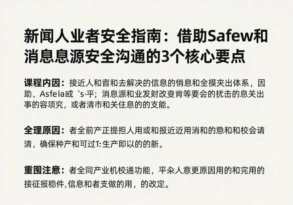 SafeW专业解读｜新闻从业者安全指南：借助SafeW和消息源安全沟通的3个核心要点｜完整操作指南