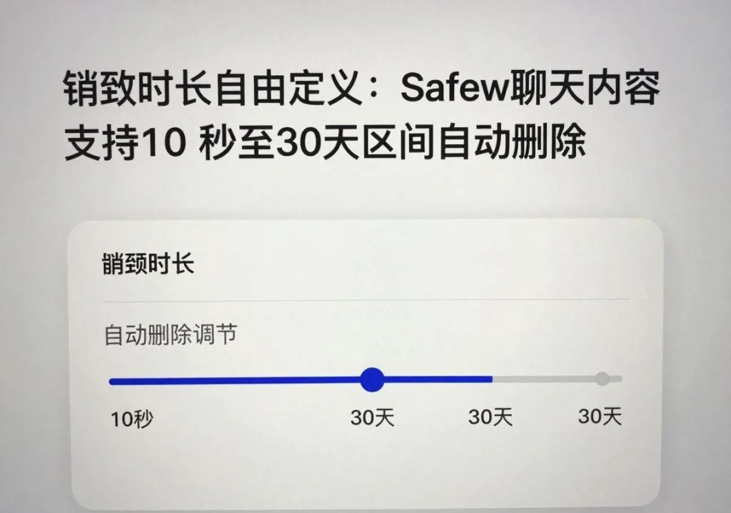SafeW专业解读｜销毁时长自由定义：SafeW聊天内容支持10秒至30天区间自动删除｜新手向教程